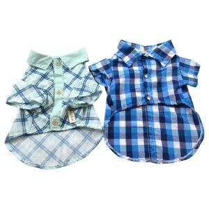 Lot of 2 House Of Barker Shirt Kids 2 Multi Plaid Classic Short Sleeve Button-Up